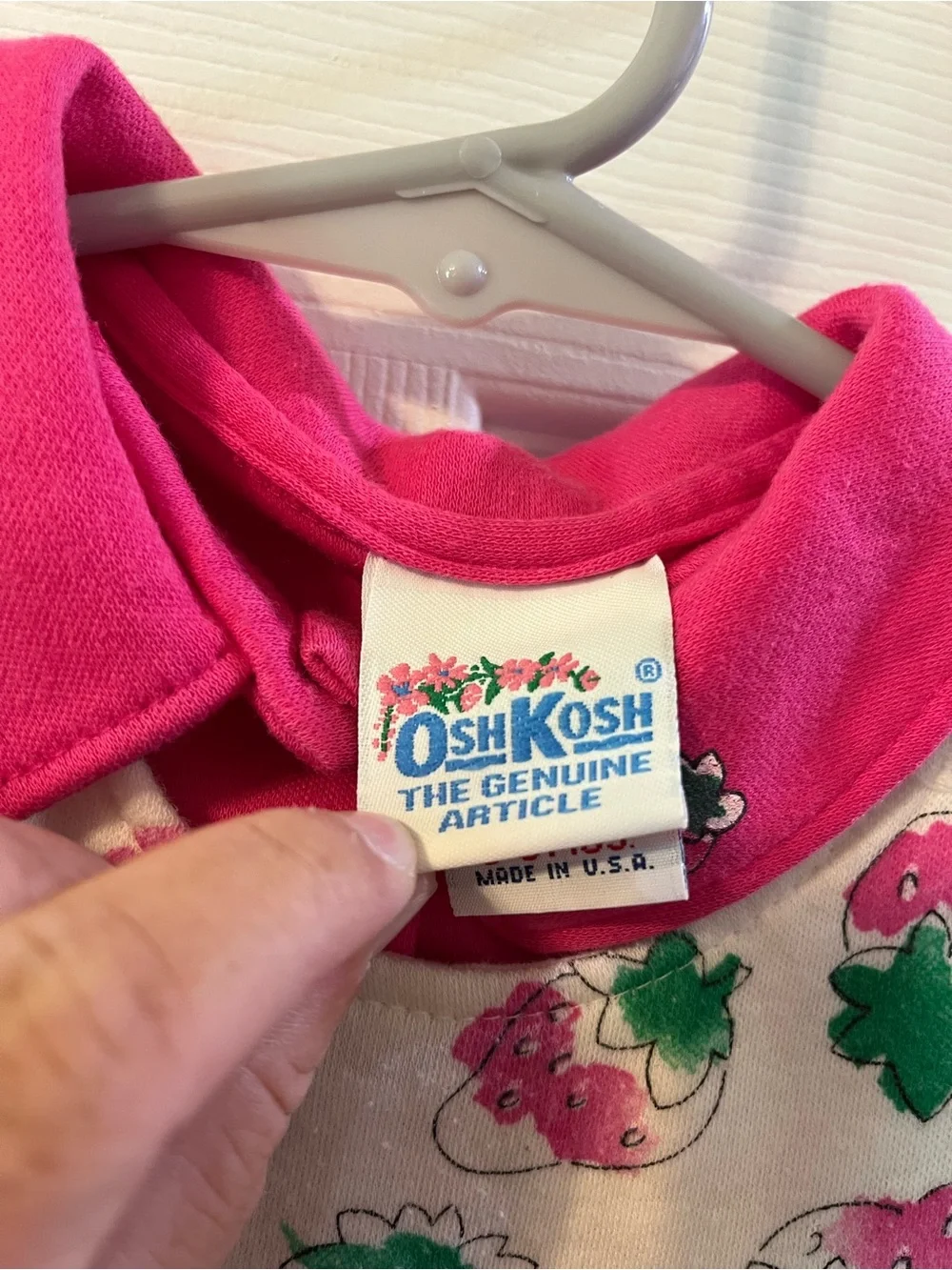 Vintage OshKosh B'gosh Strawberry Bubble Romper & Polo Shirt Set